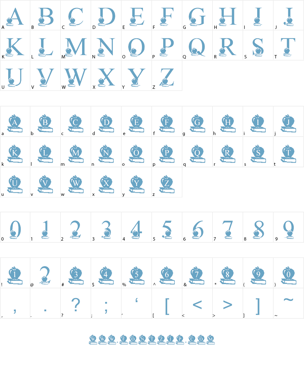 LMS Back To School Font Character
